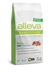 Alleva Equilibrium (Аллева Эквилибриум) Sensitive Сухой корм для взрослых собак средних и крупных пород с чувствительным пищеварением с ягненком и рыбой 12 кг