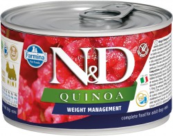 Farmina N&D (Фармина НД) Quinoa Weight Management Mini Консервы для собак мелких пород для контроля веса с киноа 140 г