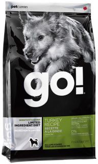 GO! SENSITIVITY + SHINE Limited Ingredient Turkey корм беззерновой д/щенков и собак с Индейкой для чувствительного пищеварения 11,35кг.