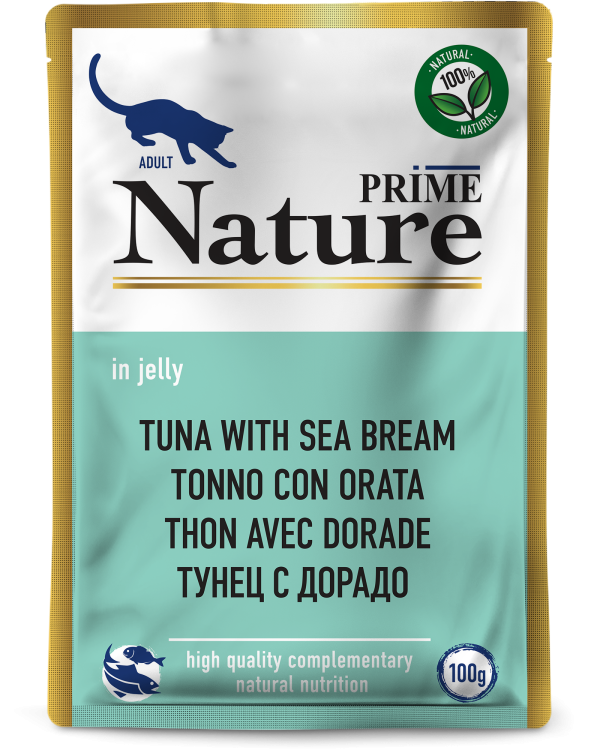 Prime (Прайм) Nature Пауч для взрослых кошек с тунцом и дорадо в желе 100 г