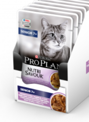 Pro Plan (Про План) Nutri Savour Senior 7+ Пауч для пожилых кошек старше 7 лет с индейкой в соусе 85 г 24 шт