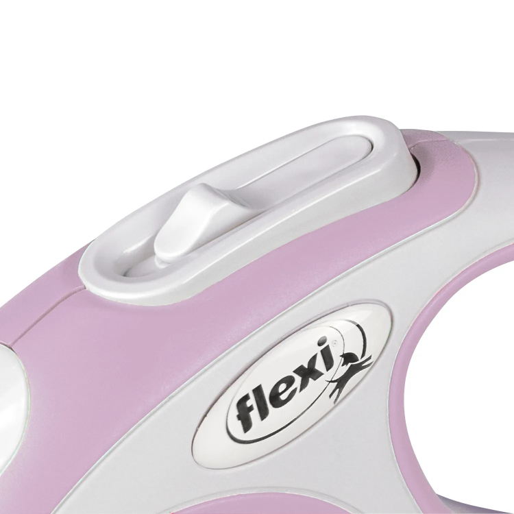 FLEXI New Line Comfort XS Рулетка трос 3м/до 8кг серый/розовый
