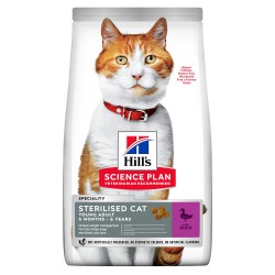 Hill's (Хиллс) Science Plan Sterilised Young Adult Сухой корм для стерилизованных кошек до 7 лет с уткой 1,5 кг