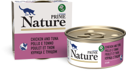 Prime nature консервы для кошек Курица с тунцом в бульоне 85 г 