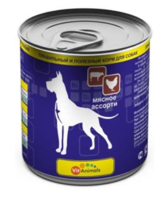 VitAnimals (ВитЭнималс) Консервы для собак Мясное ассорти 750 г