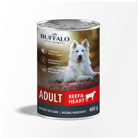 BUFFALO Adult Консервы д/собак Говядина и сердце 400г*4шт