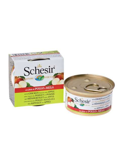 Schesir (Шезир) Pollo Mela - Корм для кошек c Куриным филе и Яблоками (Упаковка 14 шт)