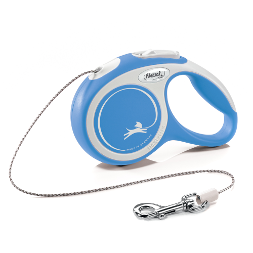 FLEXI New Line Comfort XS Рулетка трос 3м/до 8кг серый/синий