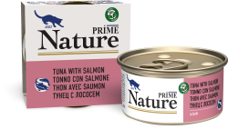 Prime nature консервы для кошек Тунец с лососем в бульоне 85 г