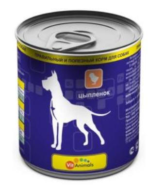 VitAnimals (ВитЭнималс) Консервы для собак Цыпленок 750 г