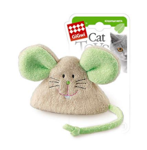 GiGwi Игрушка для кошек Мышка с кошачьей мятой 8 см 