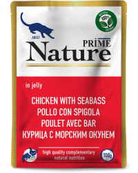 Prime (Прайм) Nature Пауч для взрослых кошек с курицей и морским окунем в желе 100 г