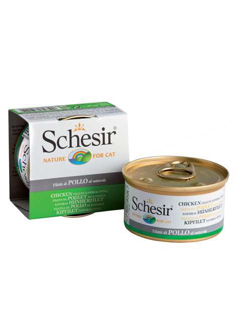 Schesir (Шезир) Pollo al Naturale - Консервы для кошек с натуральным Куриным филе (Упаковка 14 шт)