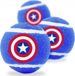 BUCKLE-DOWN Игрушка д/собак Теннисные мячики Капитан Америка синий цвет
