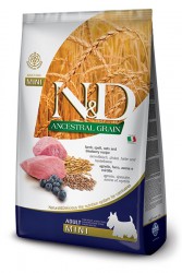 Farmina N&D (Фармина НД) Ancestral Grain Mini Сухой низкозерновой корм для взрослых собак мелких пород с ягненком, полбой, овсом и черникой 7 кг