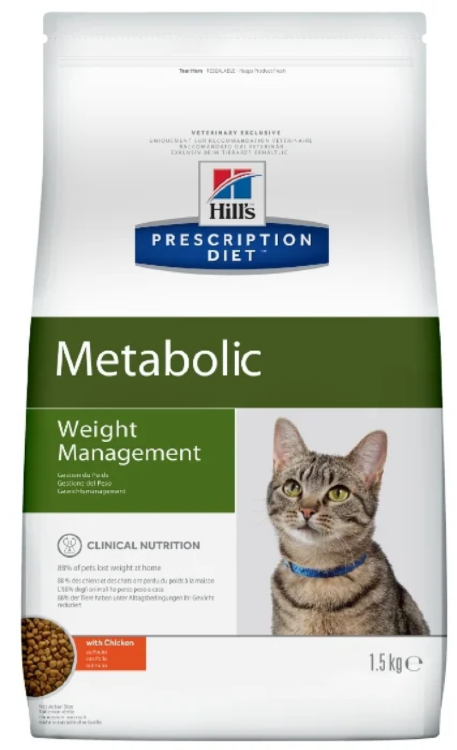 Hill's (Хиллс) Prescription Diet Metabolic Сухой лечебный корм для кошек для нормализации веса с курицей 1,5 кг