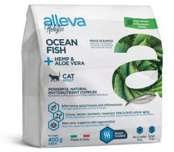 Alleva Holistic (Аллева Холистик) Сухой корм для взрослых кошек с океанической рыбой, коноплей и алоэ 400 г