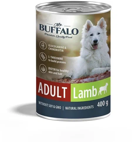 BUFFALO Adult Консервы д/собак Ягненок 400г*4шт