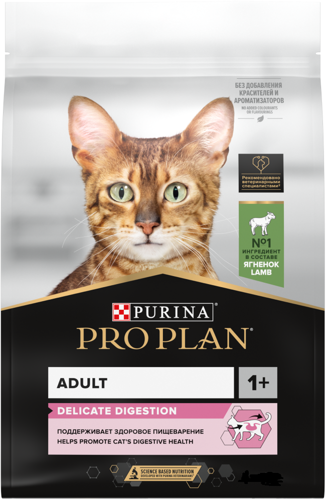 Purina Pro Plan (Пурина Про План) Delicate Optidigest Adult Сухой корм для взрослых кошек с чувствительным пищеварением с ягненком 400 г