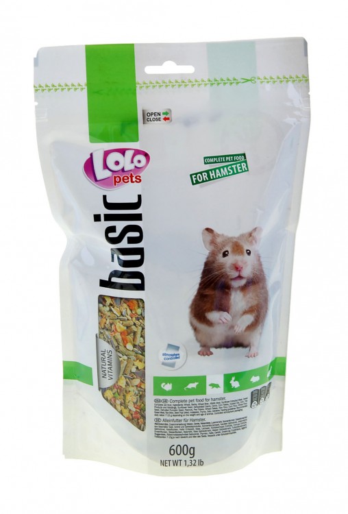 Lolo Pets Food Complete Hamster Doypack - Полнорационный корм для хомяков Дойпак, 600 гр.