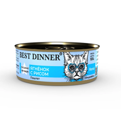 Best Dinner Vet Renal Консервы для кошек для профилактики почечной недостаточности с ягненком и рисом 100 г 5 шт