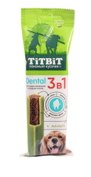Tit bit (Тит бит) Лакомство для собак мелких и средних пород Dental 3 в 1 с мятой 110 г