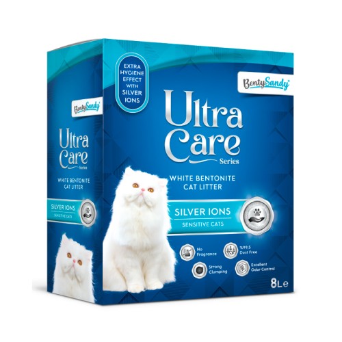 BentySandy Ultra Care Silver lons Sensitive Комкующийся наполнитель с ионами серебра 8 л 7 кг. АНАЛОГ EVER CLEAN