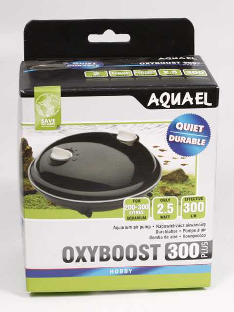 AquaEl (АкваЭль) OxyBoost 300PLUS - Компрессор аквариумный двухканальный (200-300л) 300л/ч 2,5Вт