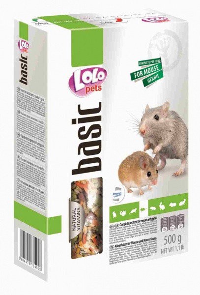 LoLo Pets Food Complete Mice - Полнорационный корм для мышей и песчанок, 500 гр.