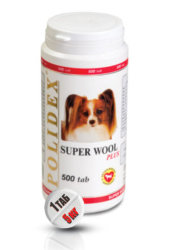 POLIDEX Super Wool plus (Полидекс Супер шерсть плюс) Витамины д/собак 500 таб
