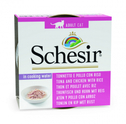 Schesir (Шезир) Tonno Pollo Riso - Корм для кошек с Тунцом, Куриным филе и Рисом (Упаковка 14 шт)