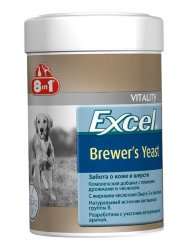 8in1 (8в1) Excel Brewers Yeast - Пивные дрожжи для кожи и шерсти для собак и кошек 140 табл