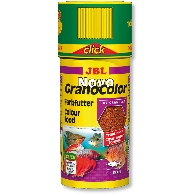 JBL NovoGranocolor CLICK Корм для яркой окраски гранулы  + дозатор 118 г 250 мл