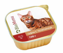 Bio menu (Био меню) Консервы для кошек с телятиной в суфле 100 г