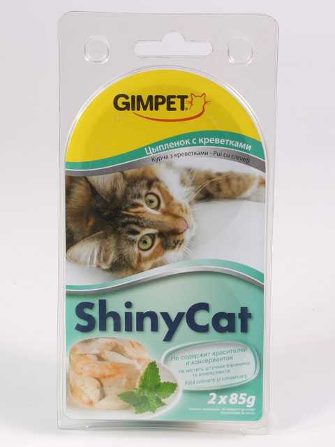 Gimpet (ДжимКэт) ShinyCat - Корм для кошек с Цыпленком и Креветками. (Банка)
