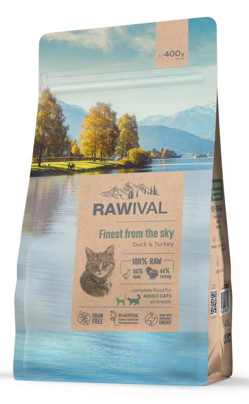Rawival (Ровайвл/Равивал) Finest From The Sky Сухой корм для взрослых кошек с уткой и индейкой 400 г