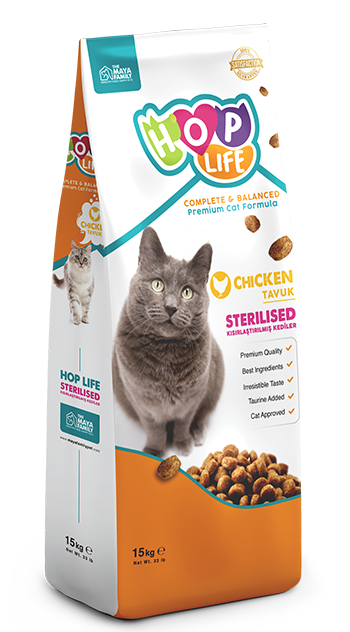 HOP LIFE Sterilised курица 15кг д/стерилизованных кошек
