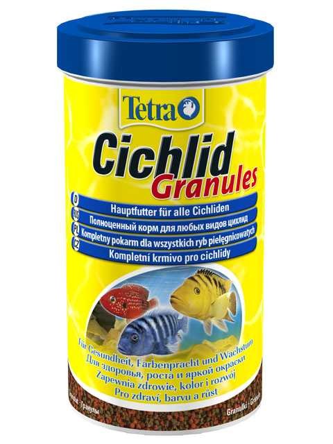 Tetra (Тетра) Cichlid Granules Корм для цихлид и больших аквариумных рыбок (гранулы) 225 г 500 мл