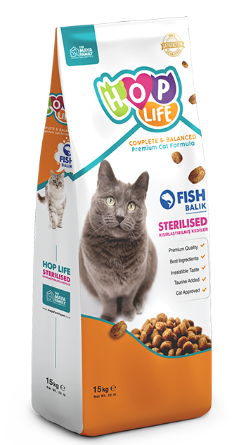 HOP LIFE Sterilised рыба 15кг д/стерилизованных кошек