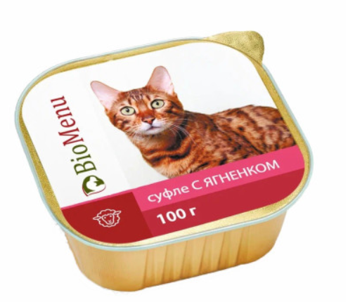 Bio menu (Био меню) Консервы для кошек с ягненком в суфле 100 г