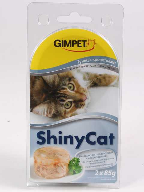 Gimpet (ДжимКэт) ShinyCat - Корм для кошек с Тунцом и Креветками (Банка)