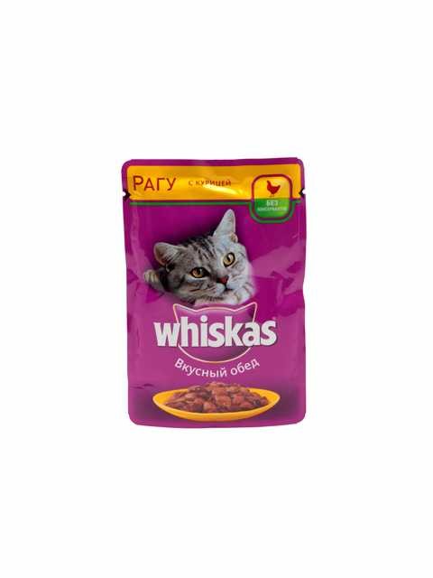 Whiskas (Вискас) Влажный корм для кошек с курицей рагу 75 г
