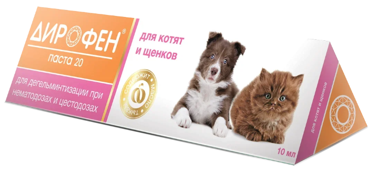 Дирофен 20 - Паста для котят и щенков, хорьков и декоративных грызунов 10 мл