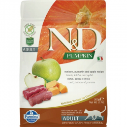Farmina N&D (Фармина НД) Pumpkin Сухой беззерновой корм для взрослых кошек с олениной, яблоком и тыквой 300 г