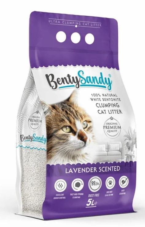 BentySandy Lavender Scented Комкующийся наполнитель для кошачьего туалета 5 л 