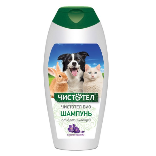 Чистотел Био Шампунь для собак, кошек, кроликов и грызунов от блох и клещей с маслом лаванды 180 мл