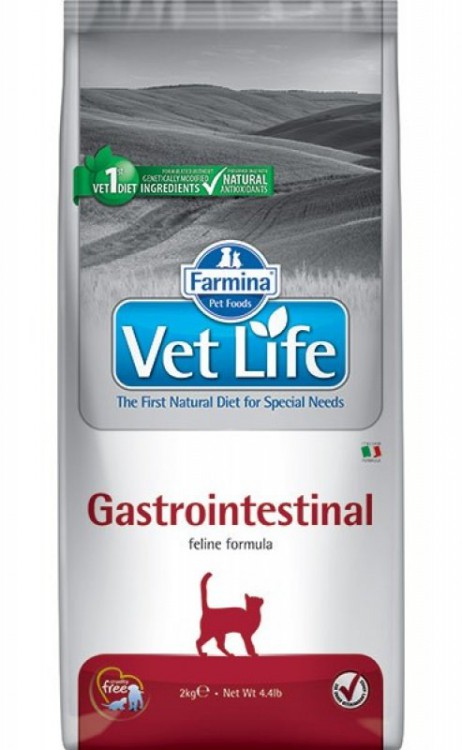 Farmina Vet Life (Фармина Вет Лайф) Gastrointestinal Сухой лечебный корм для кошек при заболеваниях ЖКТ 2 кг