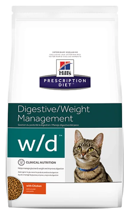 Hill's (Хиллс) Prescription Diet W/d Сухой Лечебный корм для кошек при диабете с курицей 1,5 кг