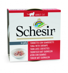 Schesir (Шезир) Tonno Gamberetti - Корм для кошек с Тунцом и Креветками (Упаковка 14 шт)