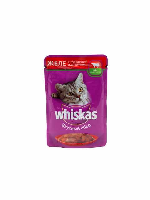 Whiskas (Вискас) Влажный корм для кошек с говядиной и ягненком в желе 75 г